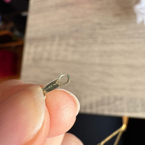 Gold Crescent Pendant Necklace - Picture 3 of 4